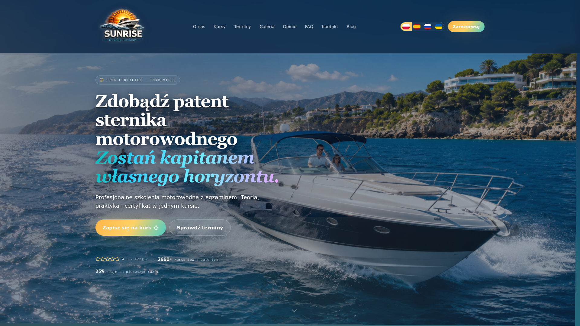 Strona klienta — sunriseboatingacademy.es